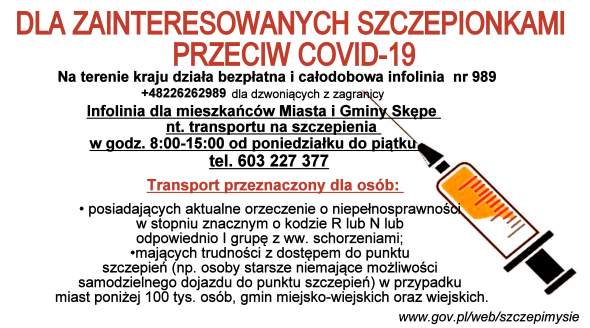 Plakat informujący o szczepieniach przeciw covid-19